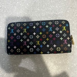 LOUIS VUITTON Monogram Black Murakami zip wallet 8”x1”x4”